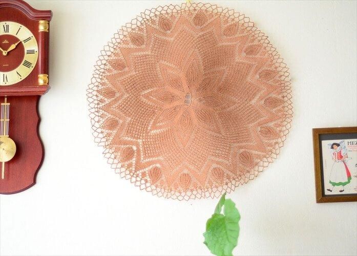 ドイツ製 古い大判丸型ドイリー 56cm アンティーク