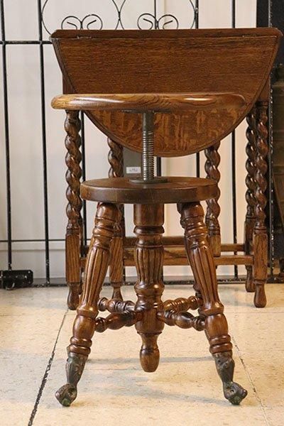 ボウルアンドクロウレッグ ピアノスツール *OAK - ANTIQUE LEAVES ボウルアンドクロウレッグ ピアノスツール *OAK - ANTIQUE LEAVES