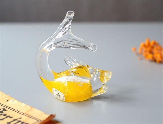 ヴィンテージ品】 スウェーデン オブジェ 小鳥 ガラス細工 五羽
