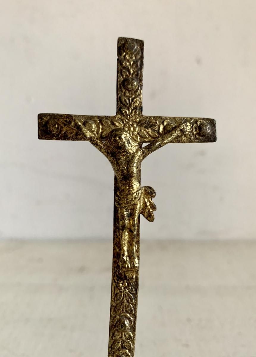 フランスアンティーク 十字架像 イエスキリスト モチーフ付き