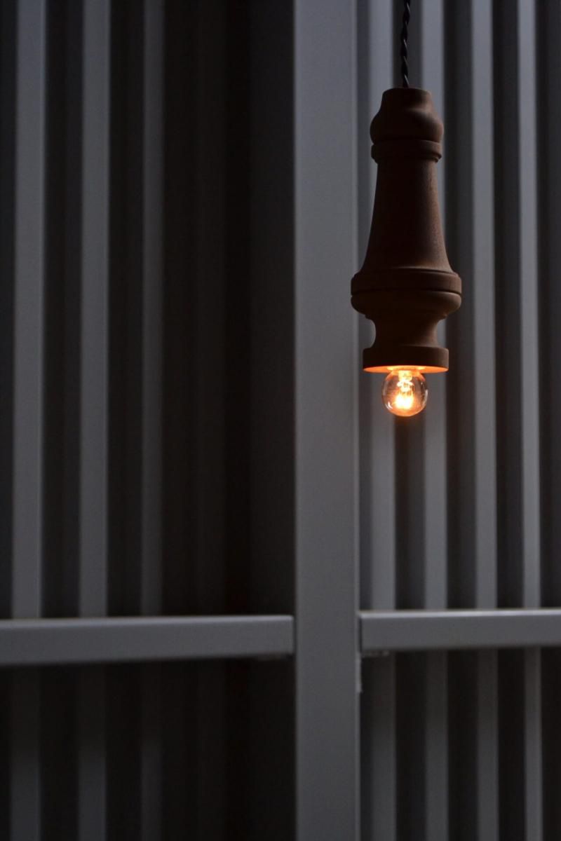 Woodturning pendant lamp