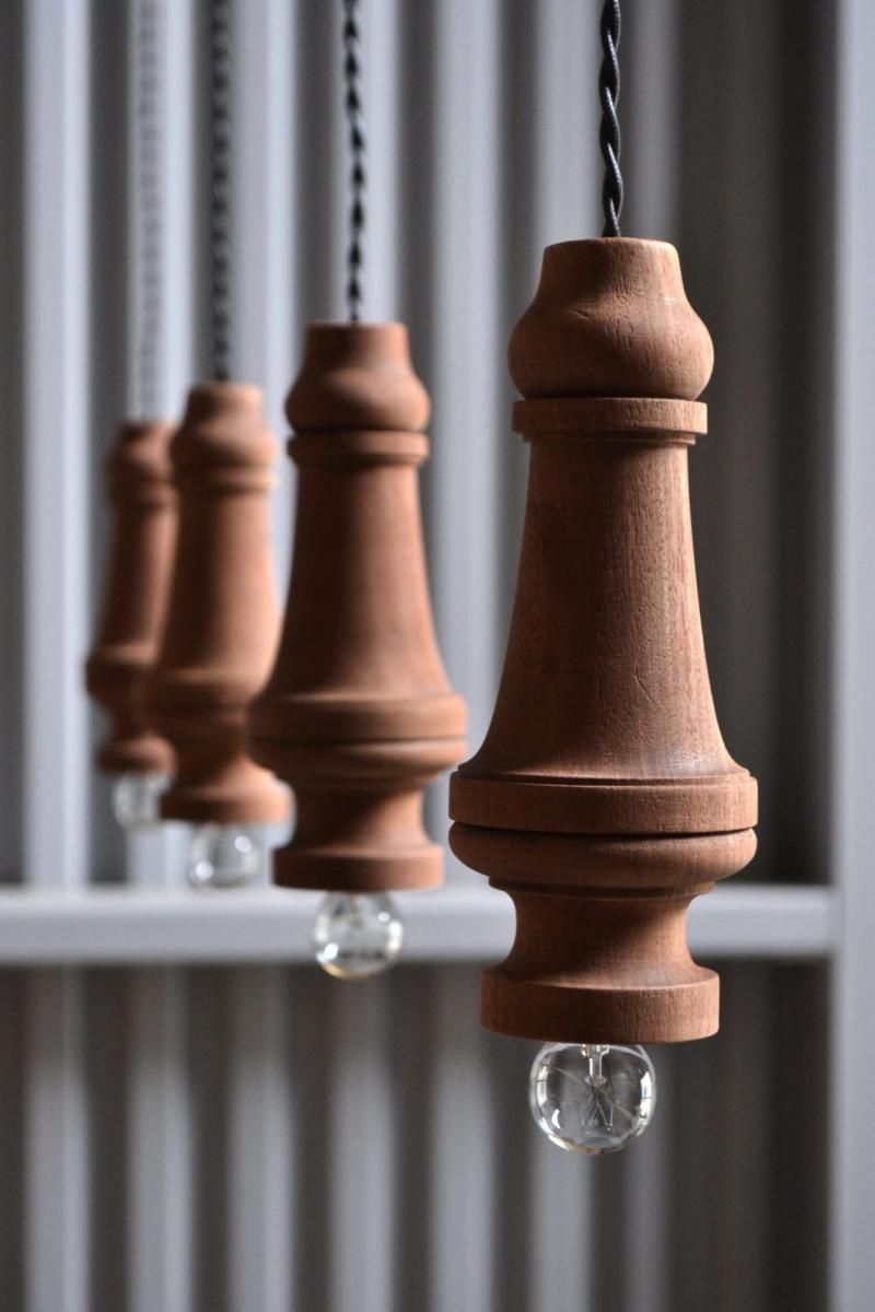 Woodturning pendant lamp