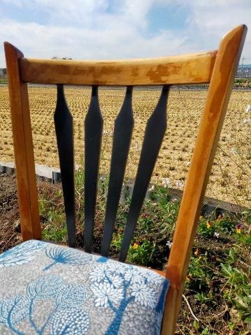 直輸入布張りフランスアンティークダイニングチェア