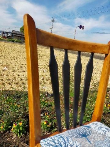 直輸入布張りフランスアンティークダイニングチェア