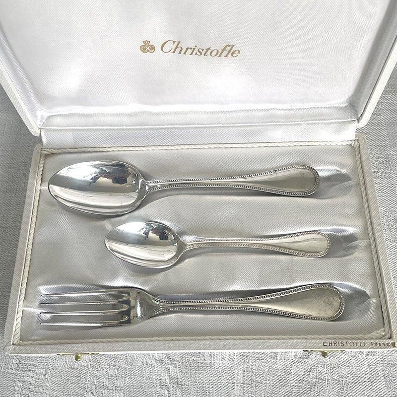 クリストフル デザート3本セット パール Christofle ケース入り クリストフル デザート3本セット パール Christofle ケース入り