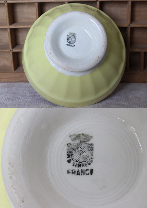 アンティーク　カフェオレボウル　 DIGOIN & Sarreguemines フランス製アンティーク1900年代カフェオレボウル