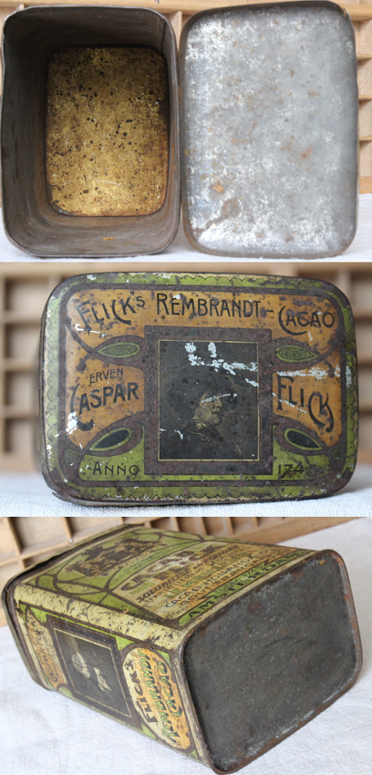 フランス　アンティーク　tin缶　ハンドペイントバラ フランス アンティーク tin缶 ハンドペイントバラ バラの絵柄が