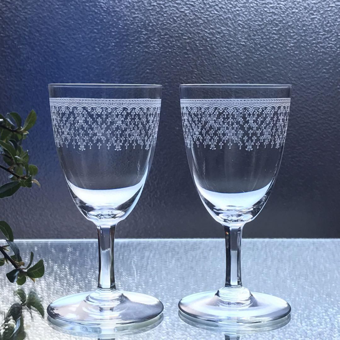 希少オールドバカラBACCARATゴンドール アペリティフ ワイングラス ペアB Baccarat - 希少オールドバカラBACCARATゴンドール アペリティフ