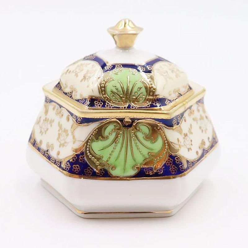 金継ぎ】オールドノリタケ NORITAKE 六角形 蓋もの キャニスター