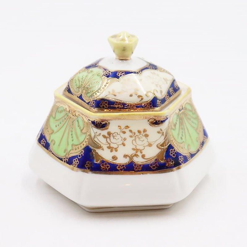 オールドノリタケ NORITAKE 六角形 蓋もの キャニスター ボンボ 