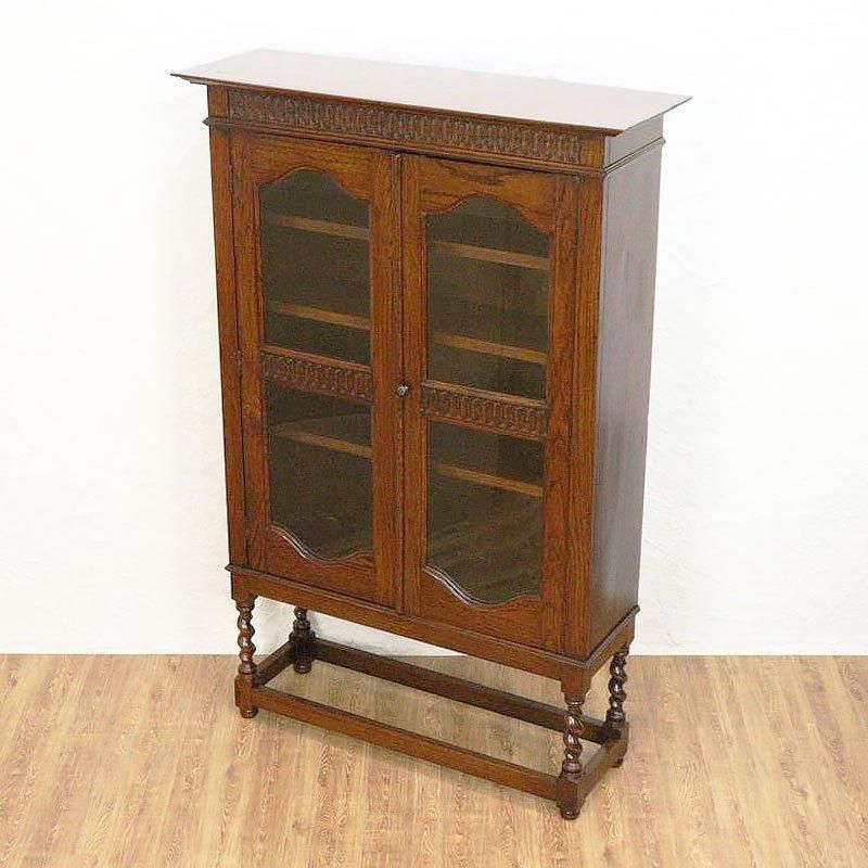 フランスアンティーク木製ブックケースキャビネット/本棚/食器棚