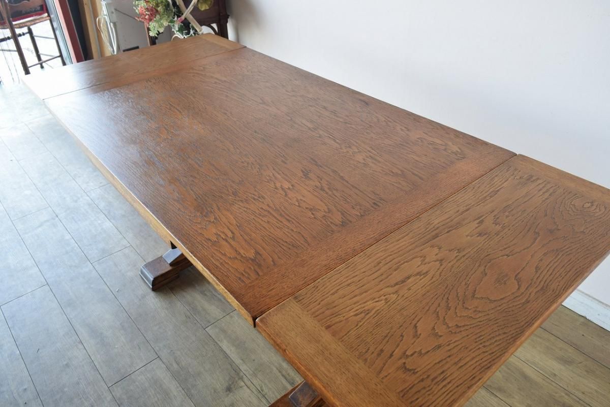 アンティーク アールデコ オーク製 ドローリーフテーブル