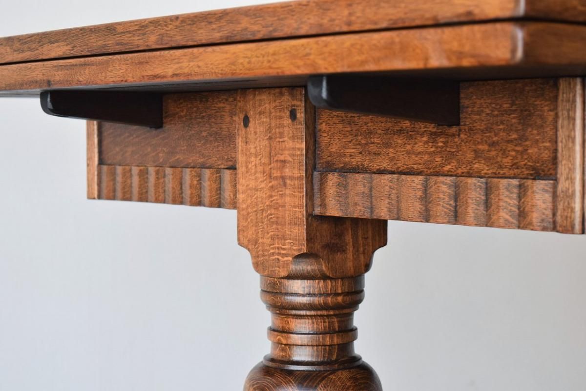 アンティーク アールデコ オーク製 ドローリーフテーブル