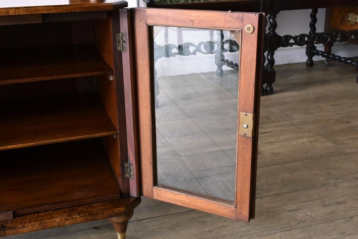 英国製バールウォルナットキャビネット｜希少な木目×1880年代