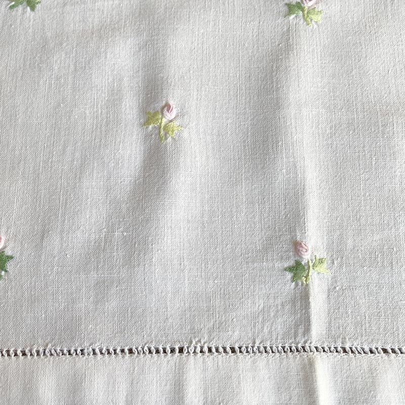 クロス テーブルクロス 小花手刺繍 コットンリネン 12cldf34
