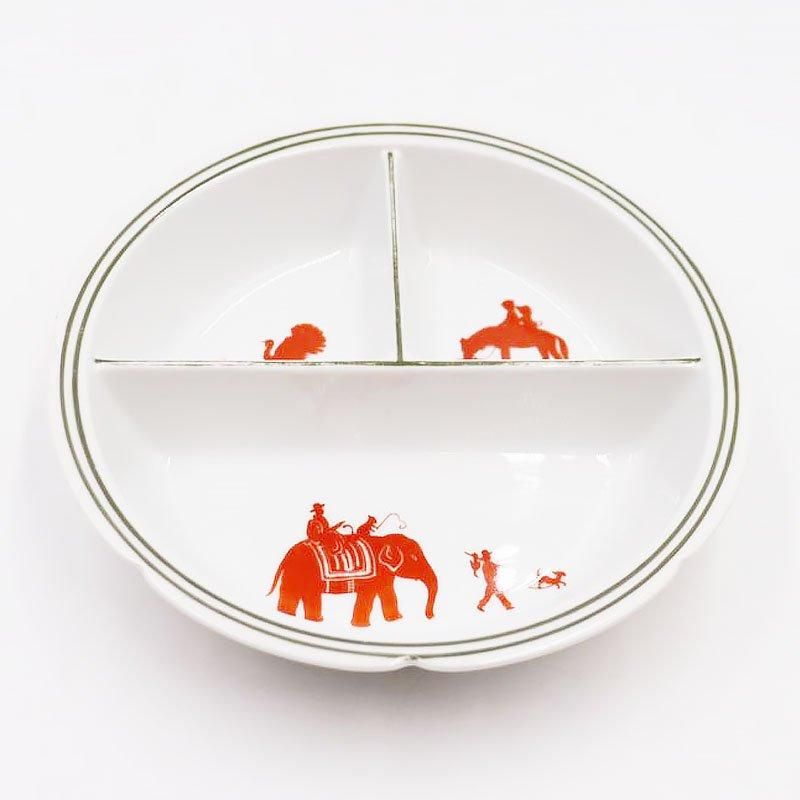 希少な大正ロマンのアンティーク仕切り皿