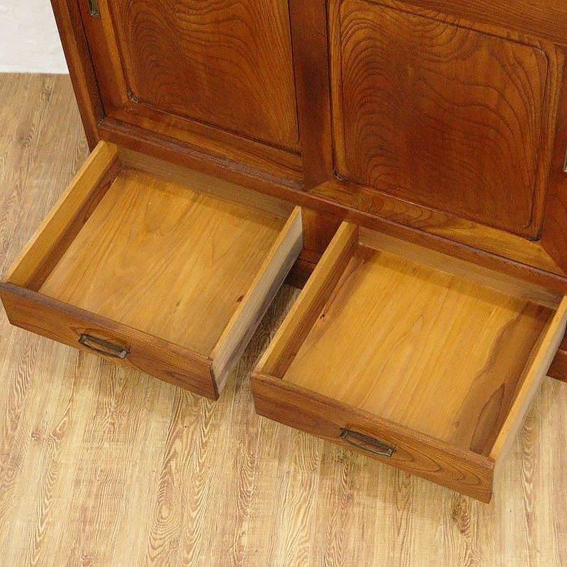 ダイヤガラス入り ケヤキ材 食器棚 カップボード キャビネット ダイヤガラス入り ケヤキ材 食器棚 カップボード キャビネット