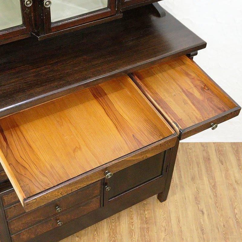 デンタルキャビネット 収納 木製 レトロ ヴィンテージ アンティーク家具 大正時代のアンティークケヤキ製デンタルキャビネット