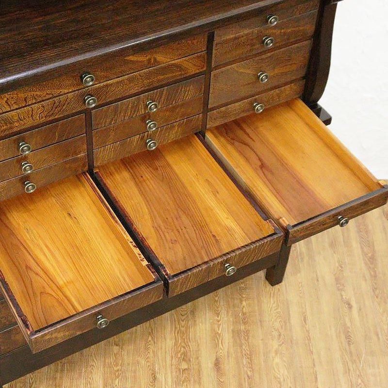 大正時代のアンティークケヤキ製デンタルキャビネット