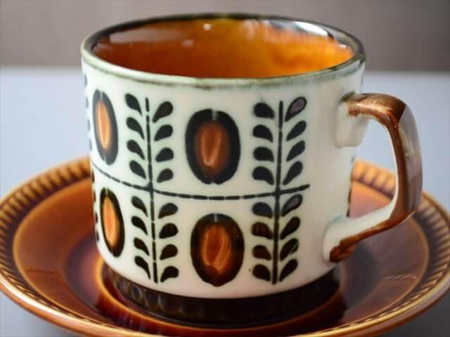 ボッホ　Boch アンティーク　カップ&ソーサー6点＋ポット1点セット ヴィンテージ BOCH ボッホ NOIX カップ&ソーサ