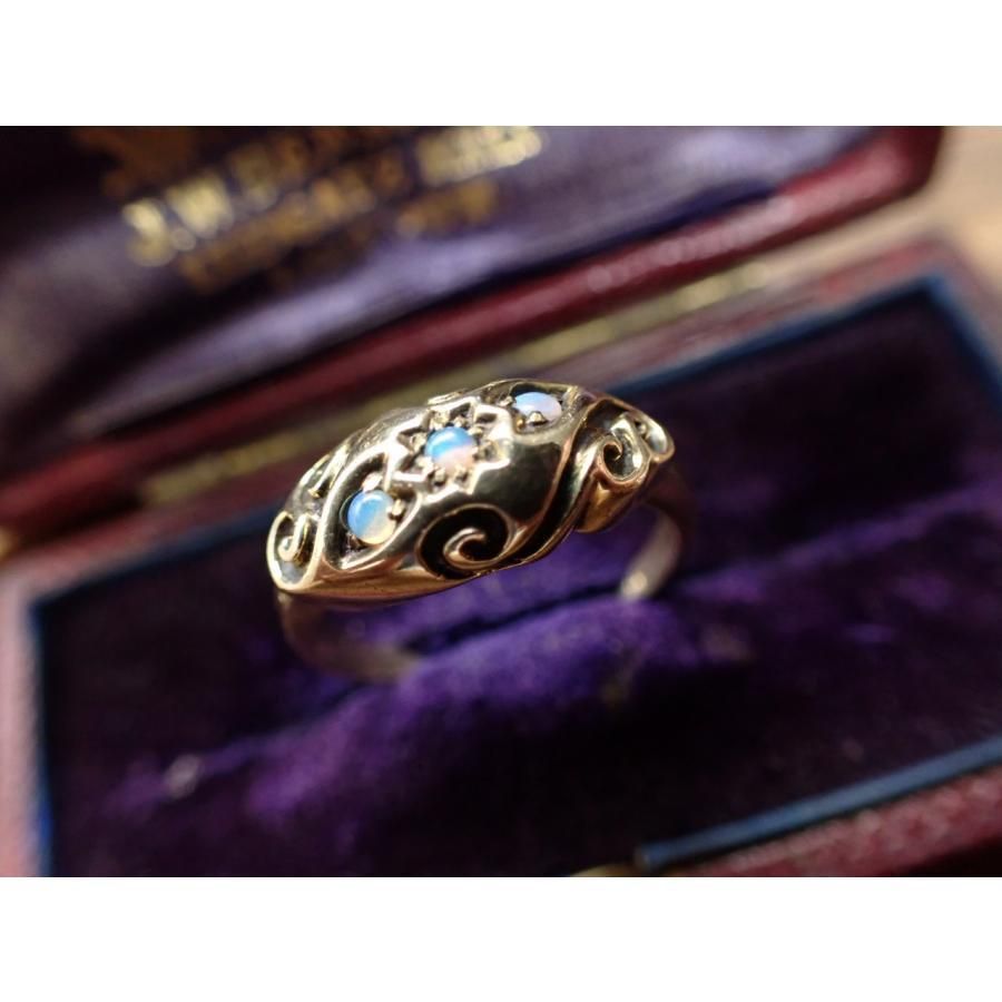 アンティークジュエリー 9K オパールリング 14号 - ANTIQUE アンティークジュエリー 9K オパールリング 14号 - ANTIQUE