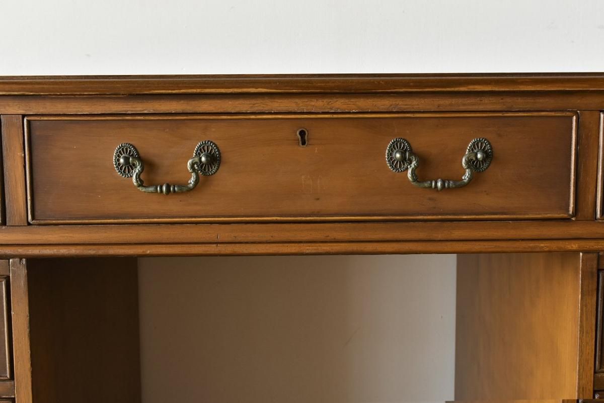 アンティーク ジョージアンスタイル イギリス製レザートップデスク