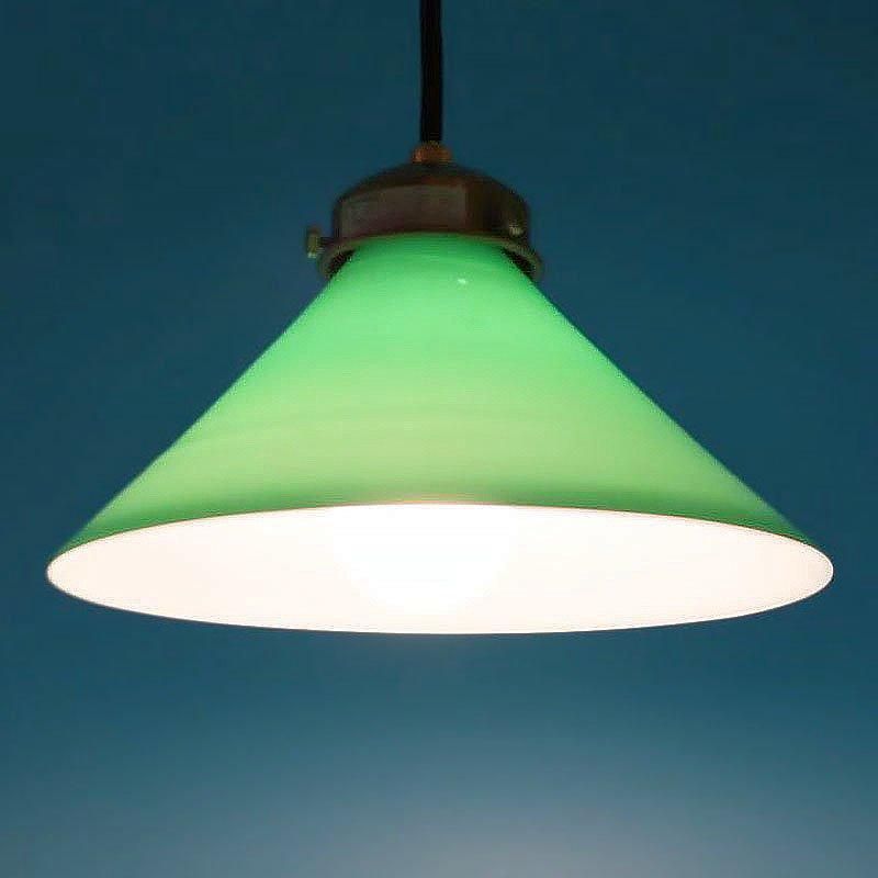 昭和レトロ 電笠 電傘 ランプシェード ガラス グリーン 緑 内 昭和レトロ 電笠 電傘 ランプシェード ガラス グリーン 緑 内