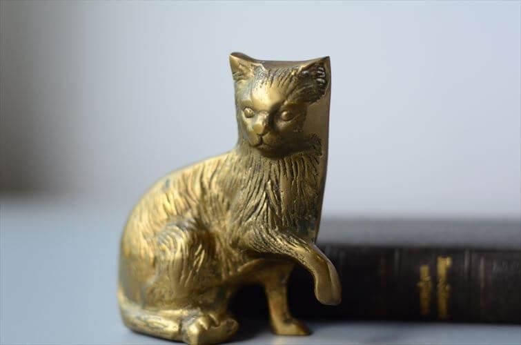 フランスから 真鍮のネコ 猫 オブジェ ブラス Cat キャット フランスから 真鍮のネコ 猫 オブジェ ブラス Cat キャット