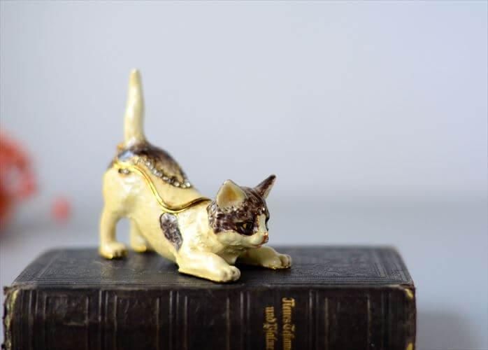 【お44】20 フランス　アンティーク　猫　皿　小物入れ フランス アンティーク 小物置き ネコ 猫