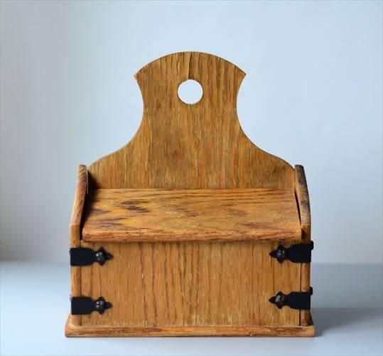 フランスアンティーク 陳列棚 古い木箱 棚板付き 木製 無垢材 飾り棚 小型