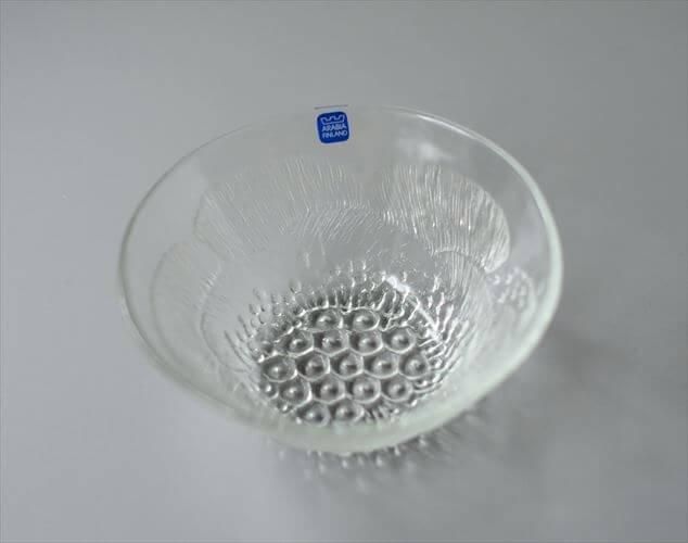 ラベル付! フィンランド製 ARABIA アラビア Pioni 12cm径 ガラス