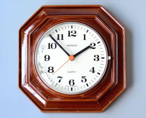 〇Kc右1038 ビンテージ 掛時計 KIENZLE design ドイツ製 ヴィンテージ ドイツ製 KIENZLE オクタゴナル陶器壁時計