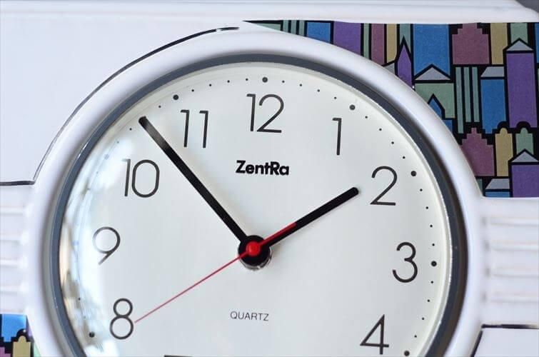 ドイツ製 ZentRa 80'sモダンな陶器の壁時計 電池式 壁掛け時計