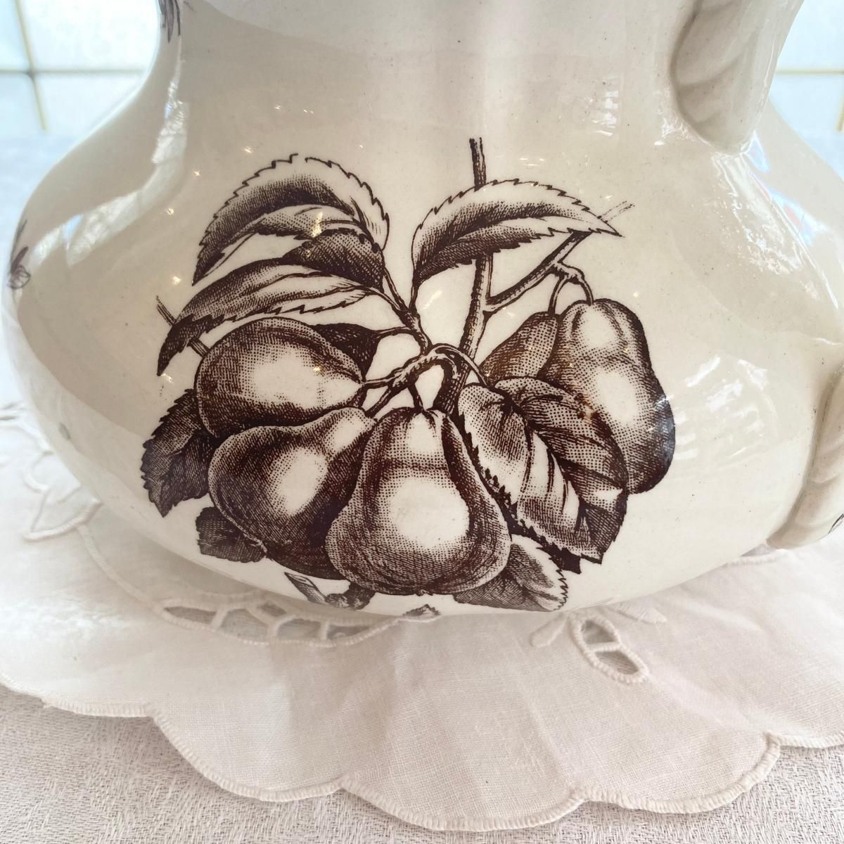 アンティーク ショワジールロワ ピシェ フルーツ柄 陶磁器