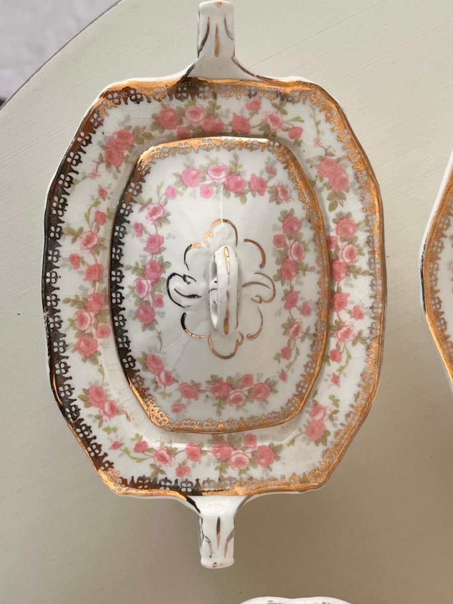 アルフレッド・ミーキン】小さなピンクのフローラル大・小ボウル