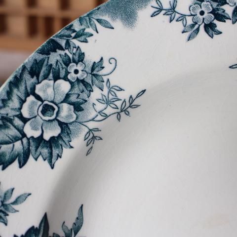 アンティーク皿 白鳥 フランス Moulin des Loups & Hamage