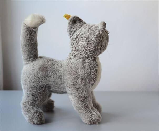 ドイツ製 Steiff グレーのネコ Sulla シュタイフ ぬいぐるみ 猫 ドイツ製 Steiff グレーのネコ Sulla シュタイフ ぬいぐるみ 猫