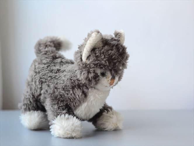 Wool Felt Cat Plush Toy Real Cat Handmade Art Doll Artist