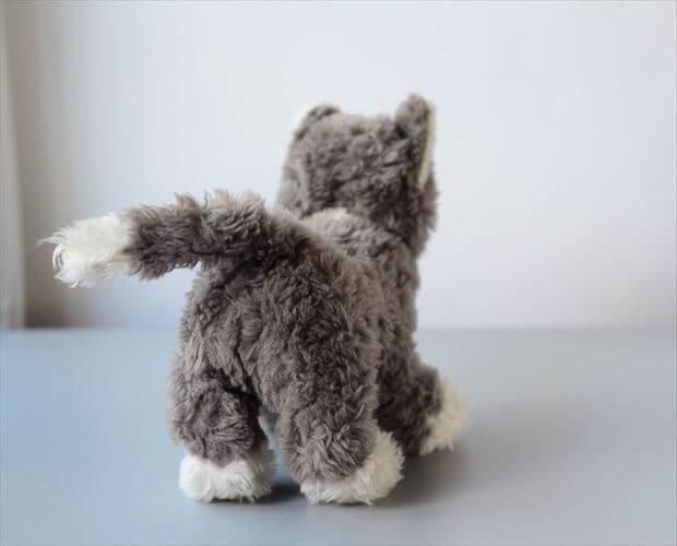 ドイツ製 Steiff ヴィンテージ 青い瞳のグレーのネコ Snuffy cat
