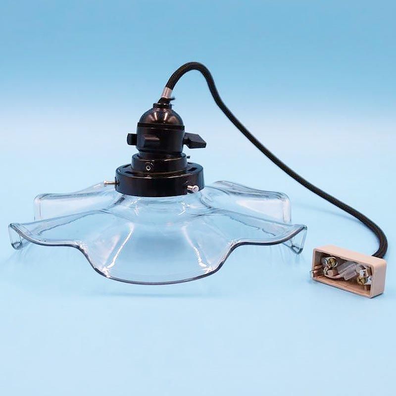 大正ロマン 電笠 電傘 ランプシェード 透明ガラス クリア 大正ロマン 電笠 電傘 ランプシェード 透明ガラス クリア