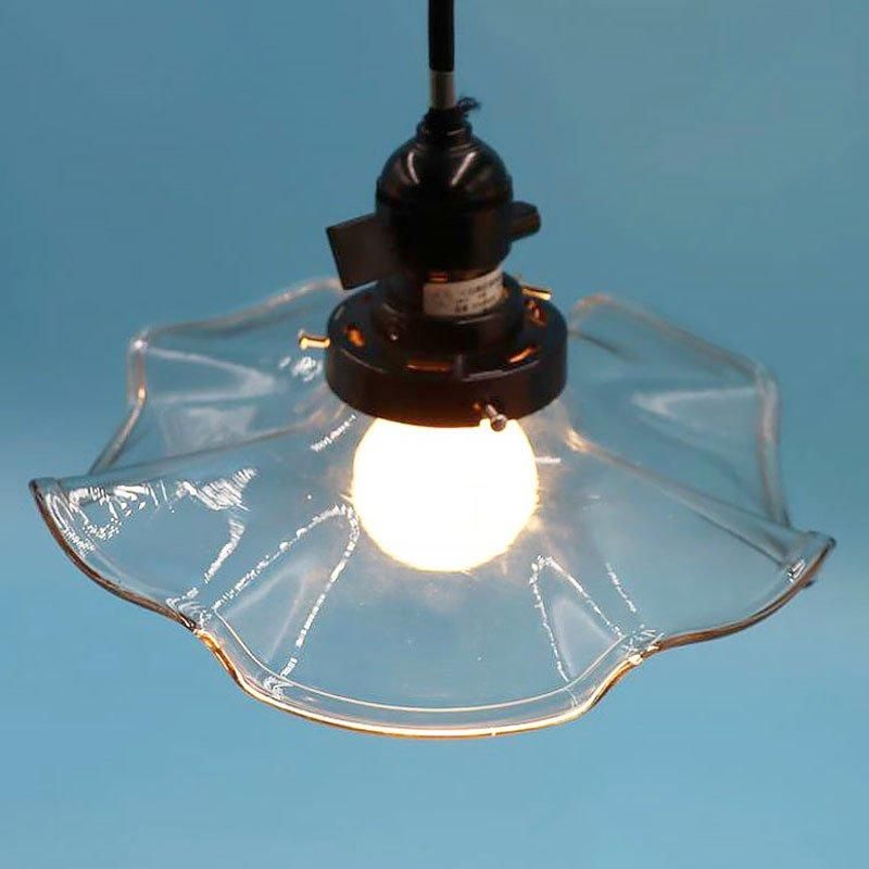 大正ロマン 電笠 電傘 ランプシェード 透明ガラス クリア 大正ロマン 電笠 電傘 ランプシェード 透明ガラス クリア