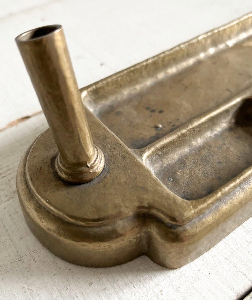 フランスアンティーク BRASS 真鍮製 インクスタンド シングル