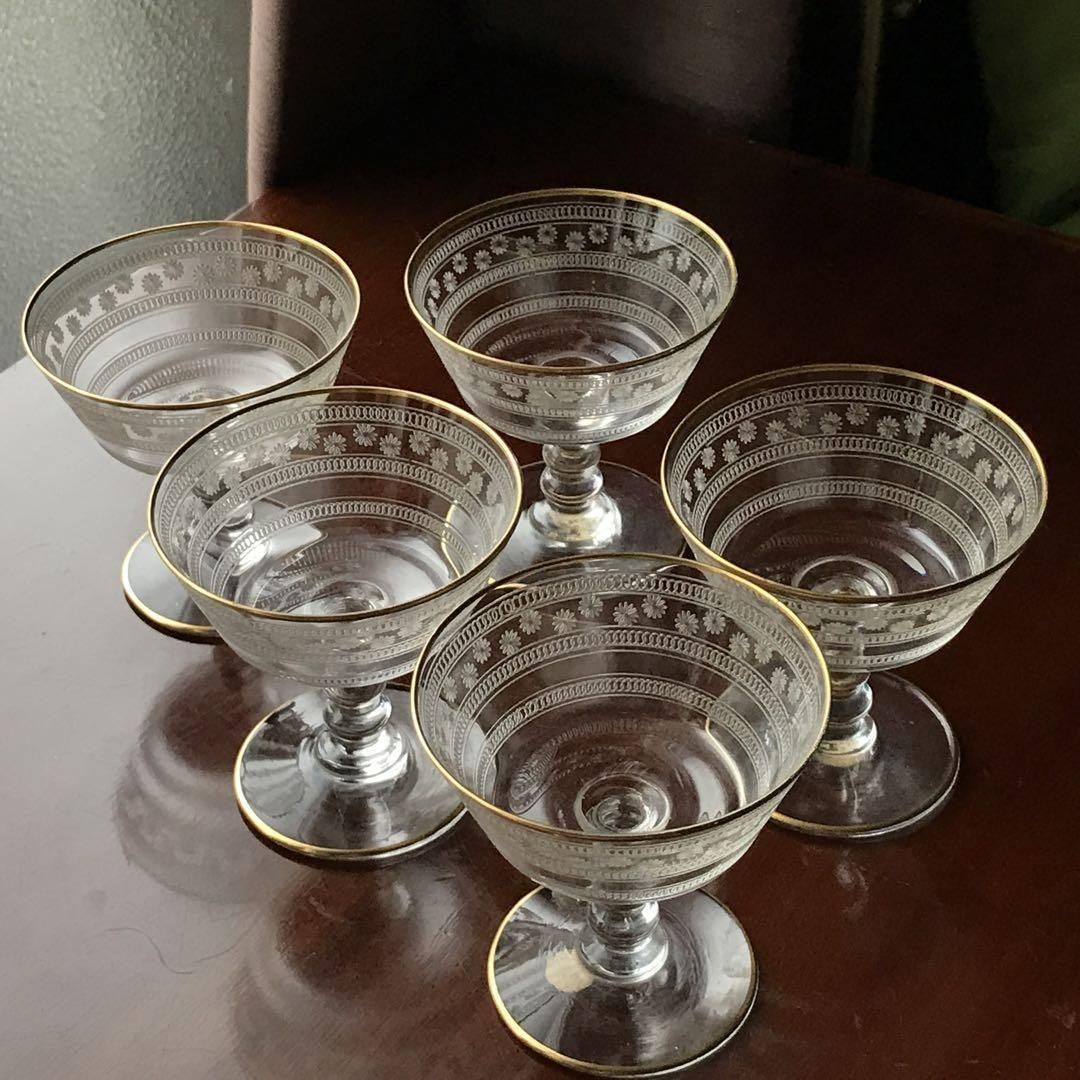 金彩オールドバカラBACCARAT☆エトワールEtoiles☆チェリー酒用 金彩オールドバカラBACCARAT☆エトワールEtoiles☆チェリー酒用