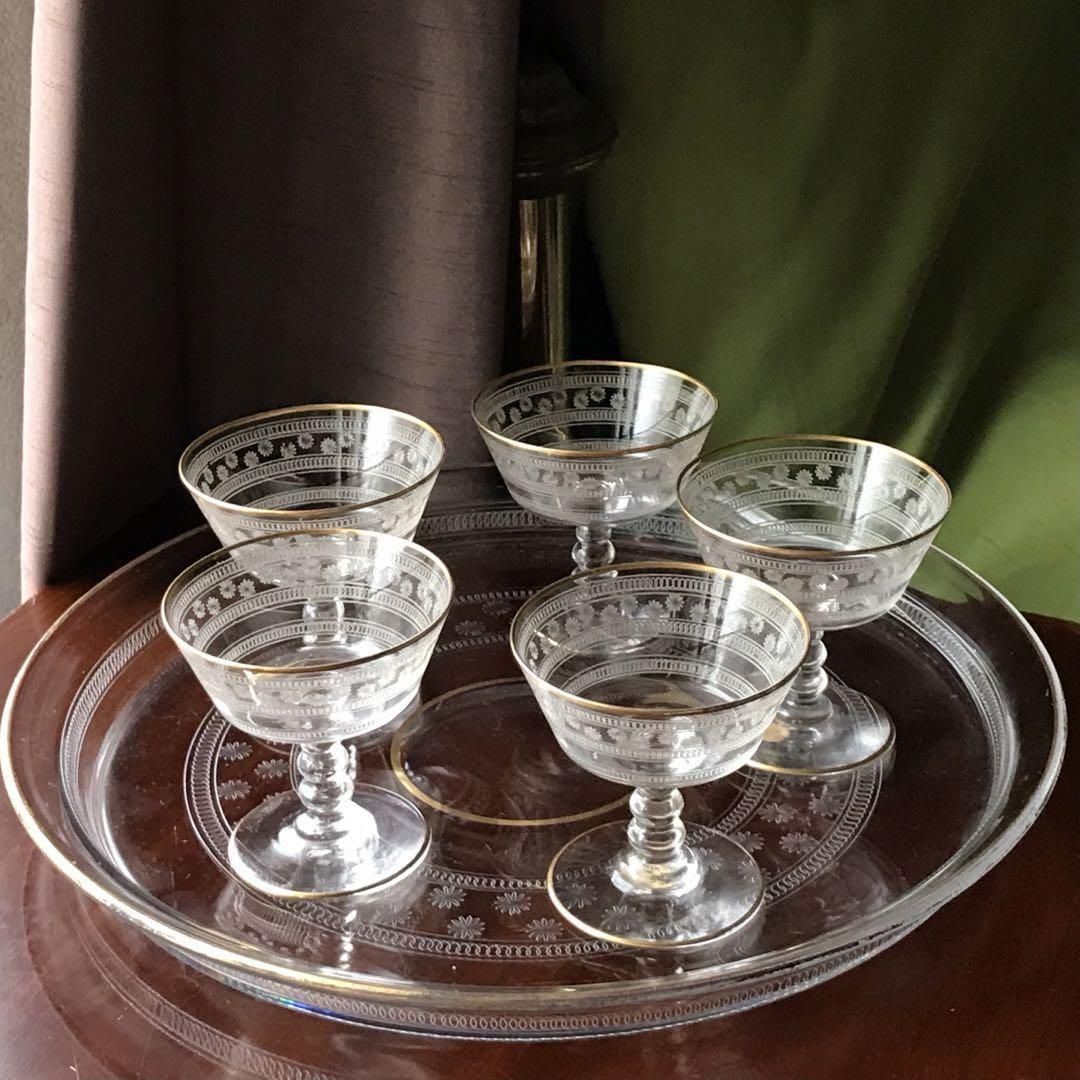 金彩オールドバカラBACCARAT☆エトワールEtoiles☆チェリー酒用 金彩オールドバカラBACCARAT☆エトワールEtoiles☆チェリー酒用
