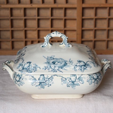 フランスアンティーク TERRE DE FER HB & Cie 鳥モチーフのスープボウル - ANTIQUE LEAVES