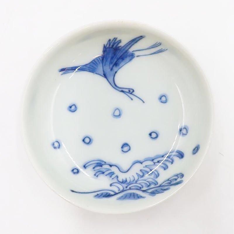 手描き 染付 深豆皿 四角形 呉須 藍 ミニ 手塩皿 醤油皿 大正 手描き 染付 深豆皿 四角形 呉須 藍 ミニ 手塩皿 醤油皿 大正