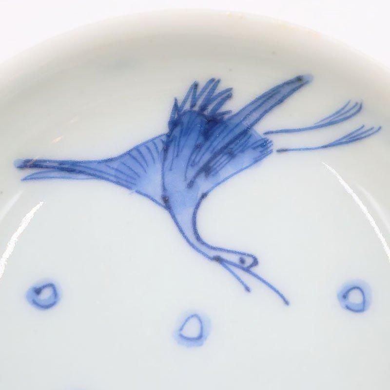 手描き 染付 深豆皿 四角形 呉須 藍 ミニ 手塩皿 醤油皿 大正 手描き 染付 深豆皿 四角形 呉須 藍 ミニ 手塩皿 醤油皿 大正