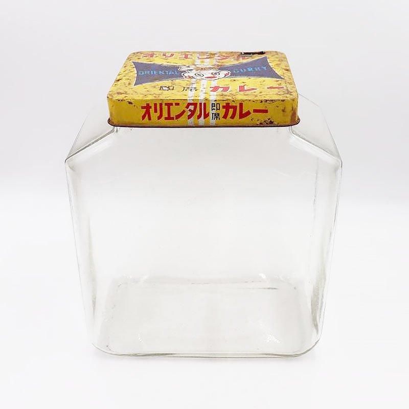 昭和レトロなアンティーク縦長ガラス瓶 駄菓子雑貨