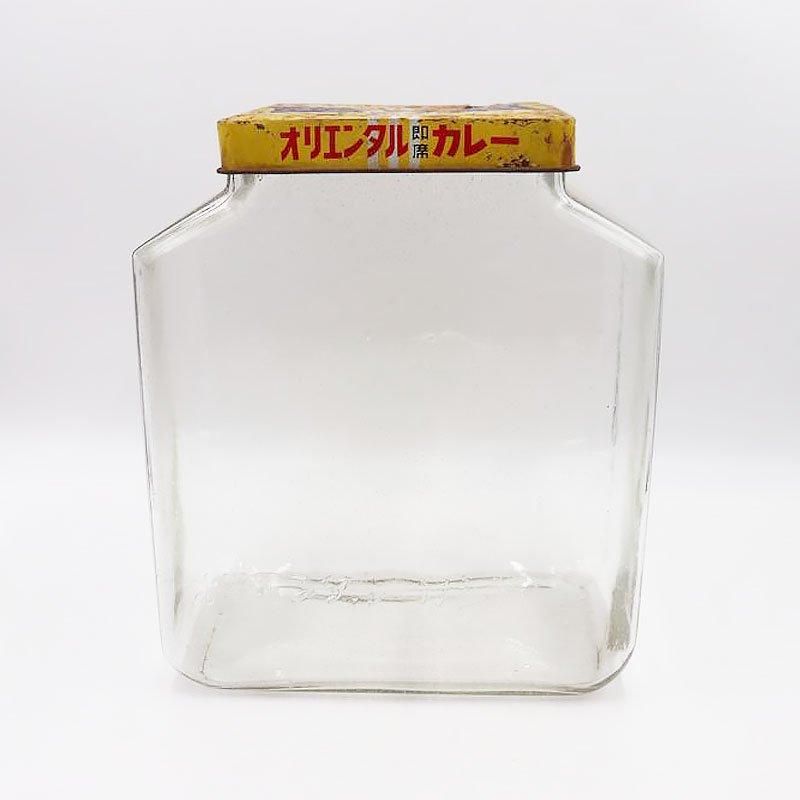 昭和レトロなアンティーク縦長ガラス瓶 駄菓子雑貨