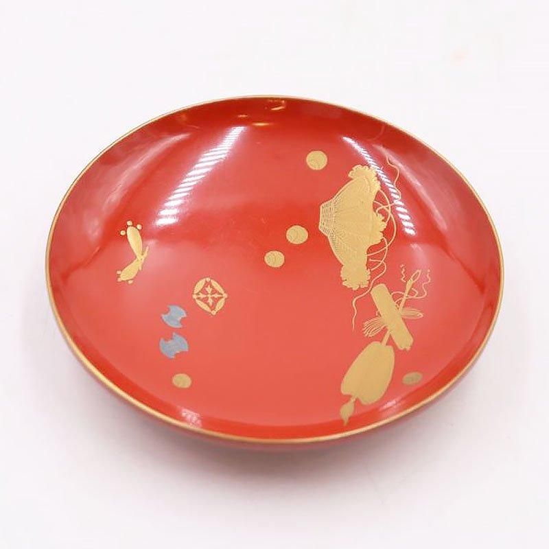 大正時代のアンティーク蒔絵朱塗り祝盃